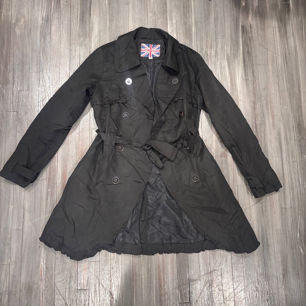 Miss London Classic Black Trench Coat